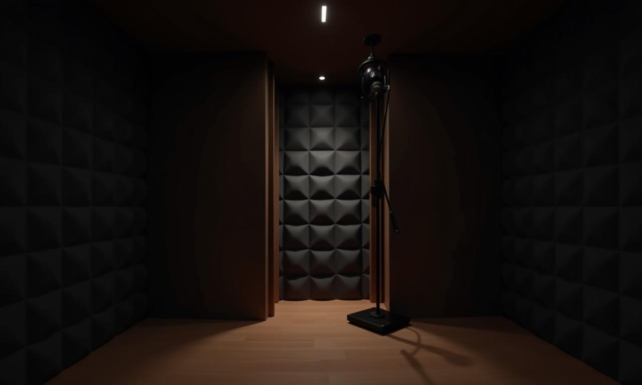 Unsere schallisolierte Sprecherkabine – Perfekt für klaren Sprechgesang und Gesangsaufnahmen.